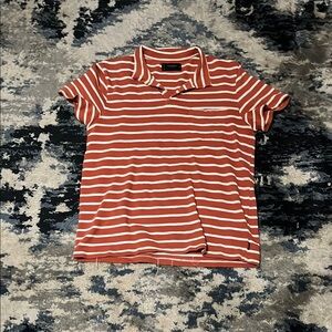 Striped Polo Shirt - Red and White